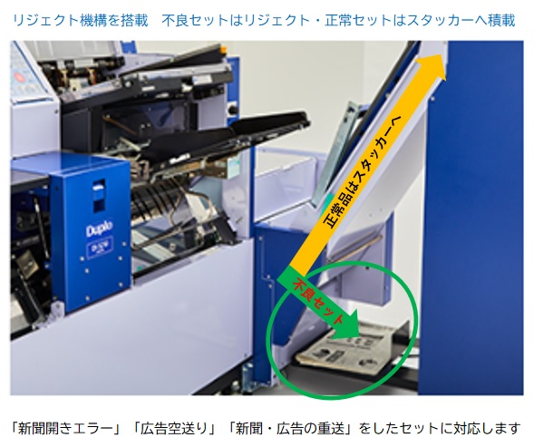 ・リジェクト機能で機械のダウンタイムを軽減